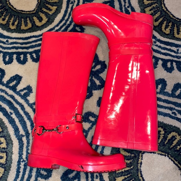 Coach Lori Pink Rubber Rain boots